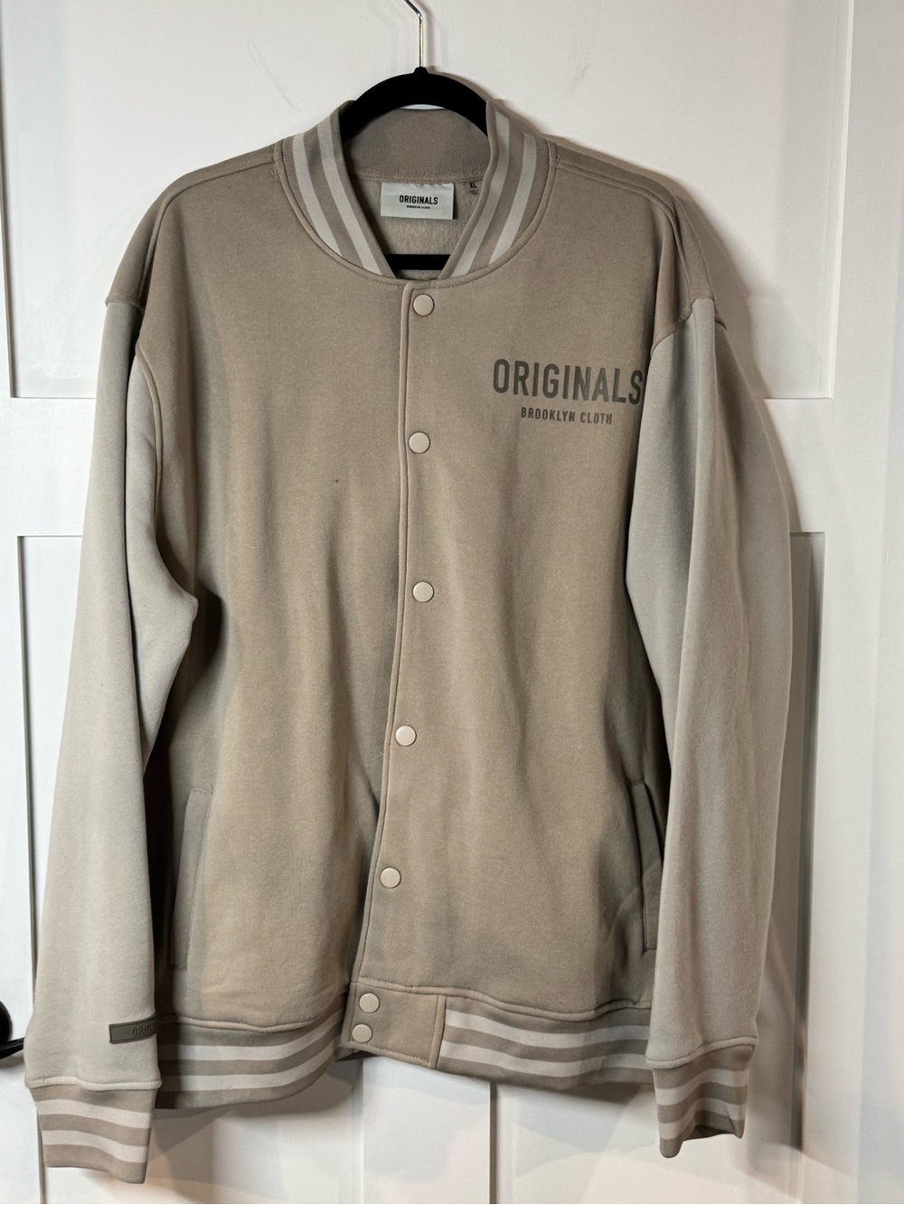 Brooklyn Cloth Beige & Light Beige Varsity Jacket